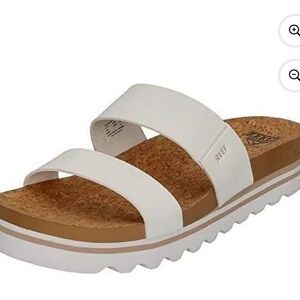 Reef Women's Cushion Vista Hi Sandals Vintage-White/Cork Size 11